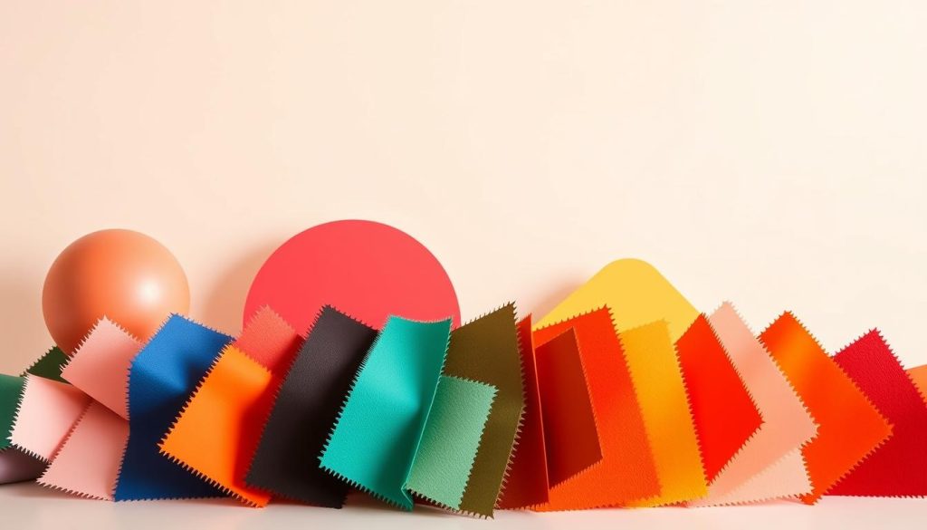 A vibrant, global color trend forecast against a refined, minimalist backdrop. In the foreground, a selection of Pantone's top color predictions for 2025, each swatch exuding a distinct mood and personality. The midground features abstract geometric shapes in a complementary palette, suggesting the interconnectedness of global style. The background is a crisp, clean white plane, allowing the colors to take center stage. Warm, soft lighting casts a serene glow, capturing the essence of timeless, yet forward-thinking design. Captured through a medium-wide lens, the composition is balanced and visually striking, inviting the viewer to explore the evolving palette of the future.